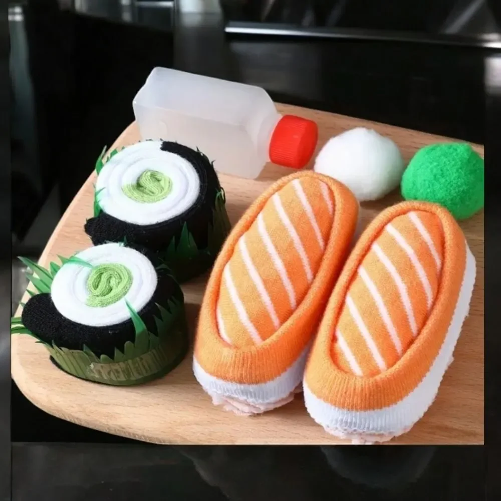 Sushi Socks Gift Box 2 Pair Novelty Foodie Gift Funny Unisex NWT Quirky Creative